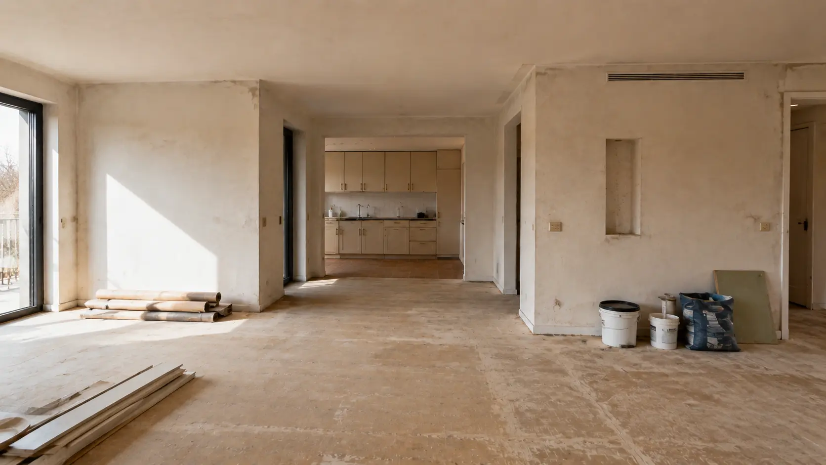 Dieselbe Wohnung vor der Sanierung